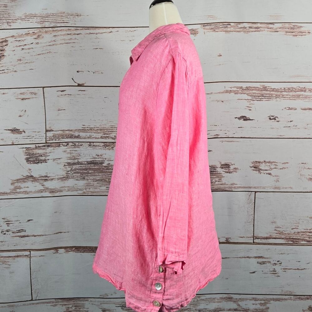 Sigrid Olson Linen Tunic Pink Size Large - image 2